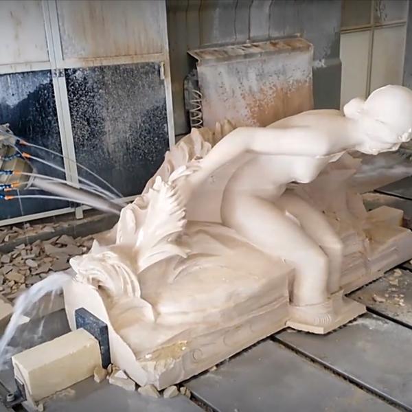 Usinage de sculpture en marbre au centre d'usinage 5 axes Omag