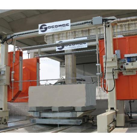 Monofil mobile sur voies - machine à fil diamant