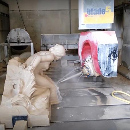Usinage de sculpture en pierre au centre d'usinage 5 axes blade - omag Usinage de sculpture en pierre au centre d'usinage 5 axes blade - omag