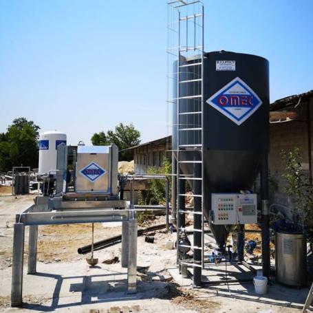 Silo de décantation et filtre-presse - recyclage de l'eau des ateliers de marbrerie et de taille de pierre
