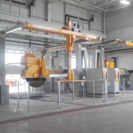 Taille bloc simec pour la production de dallage